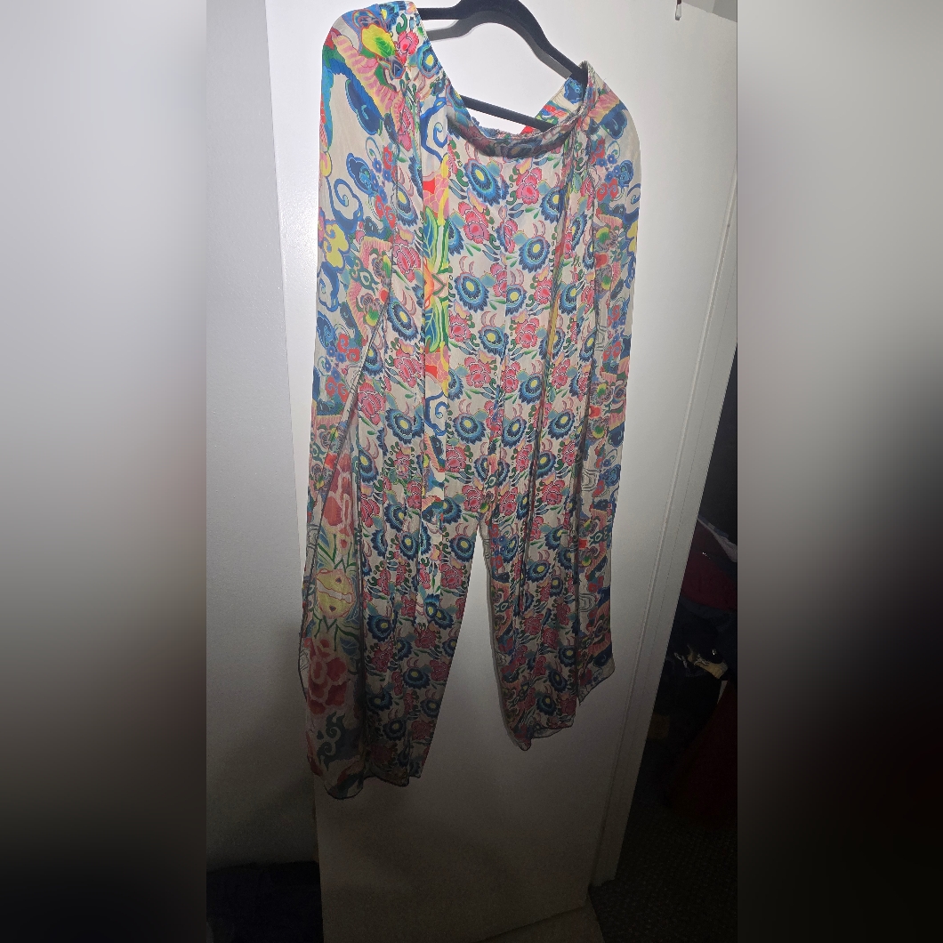 Johnny Was Multicolor Floral Wide-Leg Pants